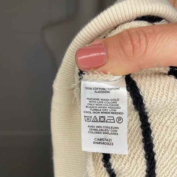 Quarter Zip Striped Cotton Jacket - Picture 5 of 5